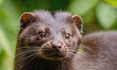 Fototapeta premium Small, Curious Animal in a Lush Green Habitat During a Bright Sunny Day