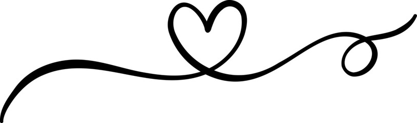 Heart line art decorative element, elegant, valentine banner design