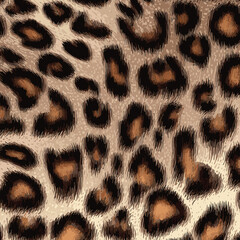 Leopard Skin Texture Pattern Vector. Seamless Animal Wildlife Skin Pattern. Leopard Fur Camouflage Background.