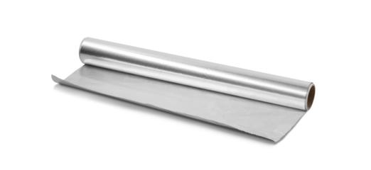 Roll of aluminum foil isolated on transparent background