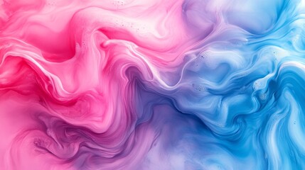 Fototapeta premium Vibrant swirls of pink and blue blend seamlessly, creating an alluring abstract display that invites the viewer to lose themselves in its captivating patterns
