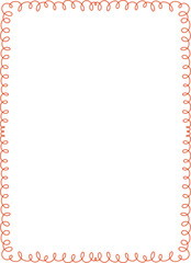 Quirky trendy Frame, hand drawn red borders for wedding Invitation. Whimsical frame for birthday card, squiggly and Wavy Borders. Minimalist line art png