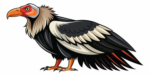 Hand drawn California condor illustration