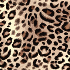 Leopard Skin Texture Pattern Vector. Seamless Animal Wildlife Skin Pattern. Leopard Fur Camouflage Background.