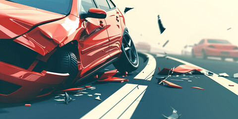 Road accidents are the unexpected bends of fate, reminding us of the fragility of life: Visualize a road accident as a sharp bend in the road