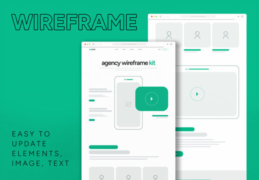 Corporate Wireframe Landing Page UX Template