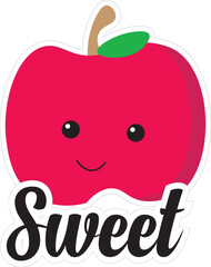 Cute apple with word saying