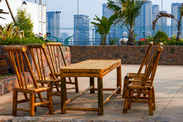 Table and chair seats for outdoor leisure camping
