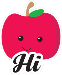 Cute apple with word saying