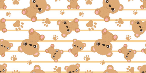 Cute baby animals seamless pattern