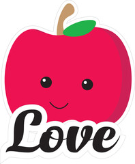 Cute apple with word saying