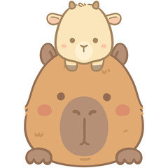 Capybara and baby goat