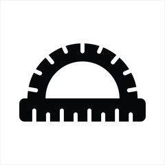 A precise and creative protractor icon, suitable for measuring angles and geometric functions