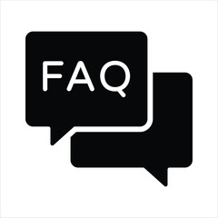Naklejka premium A simple icon representing Frequently Asked Questions with two speech bubbles