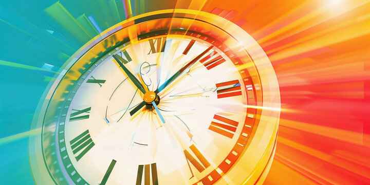 Jet lag is the body's protest against time zones, disrupting sleep and energy levels: Depict jet lag as a clock with hands spinning, symbolizing the disorientation and fatigue