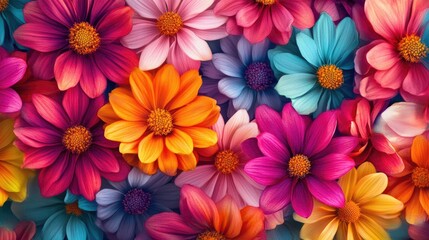 A vibrant floral pattern with bright, colorful flowers, bringing a touch of nature to your desktop.