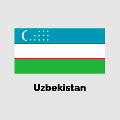 Uzbekistan flag design vector illustration on a gray background for graphic and web design.