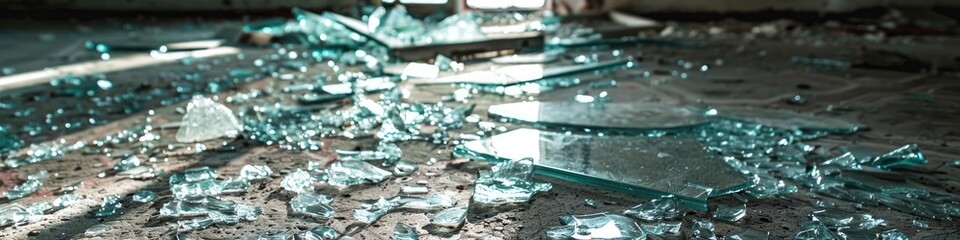 Hands shielding a shattered window with a blanket