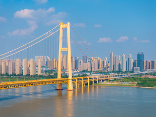 Wuhan Yangsigang Yangtze River Bridge scenery