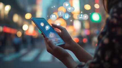 Social Media Interaction at Night