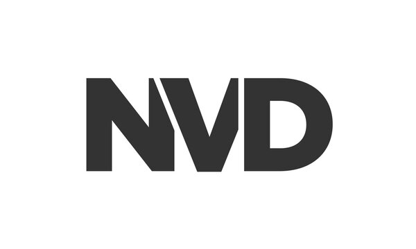 NVD logo design template with strong and modern bold text. Initial based vector logotype featuring simple and minimal typography. Trendy company identity.