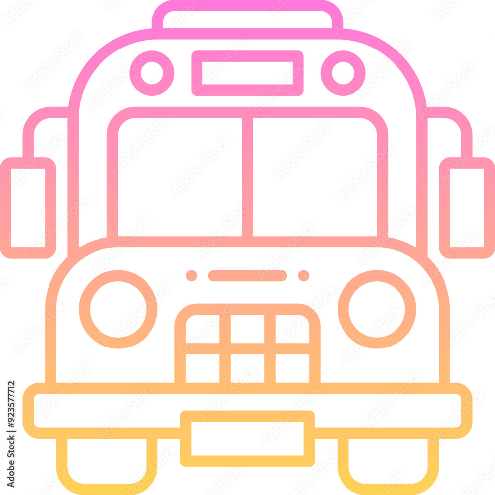 Sticker School bus icon