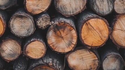 Fototapeta premium Piled Logs for Firewood