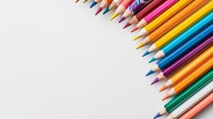 Fototapeta premium Colorful Education Back to School Background with Vibrant Pencils and White Space for Text or Design
