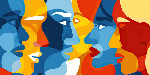 Obraz premium Language barriers are the communication barriers, hindering understanding and interactions: Depict language barriers as a wall between speakers