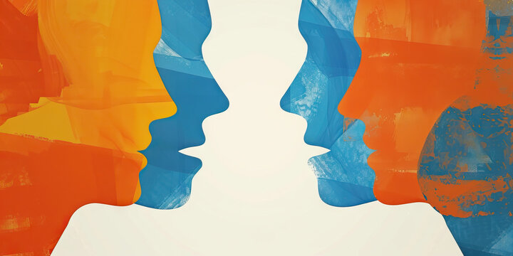 Language barriers are the communication barriers, hindering understanding and interactions: Depict language barriers as a wall between speakers