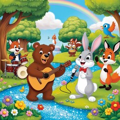 Abstract , animals in the forest