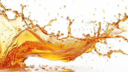 A dynamic splash of golden liquid, showcasing fluid motion and texture.