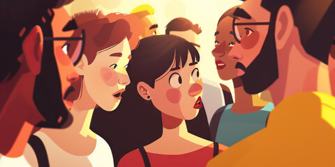 Cultural misunderstandings are the misinterpreted gestures, leading to confusion and offense: Depict cultural misunderstandings as crossed signals between people