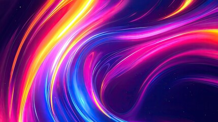 An abstract design with swirling neon lights and vivid colors, perfect for a modern and energetic screen saver.