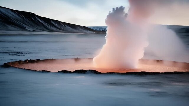 Geyser erruption Iceland