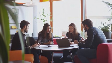 Collaborative Meeting in Modern Workspace