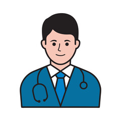 Fototapeta premium Doctor Icon flat style male. Doctor logo. For Mobile and Web.