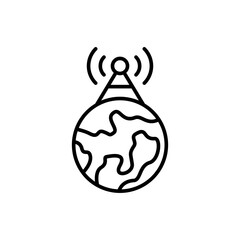 World Broadcast outline icons, minimalist vector illustration ,simple transparent graphic element .Isolated on white background