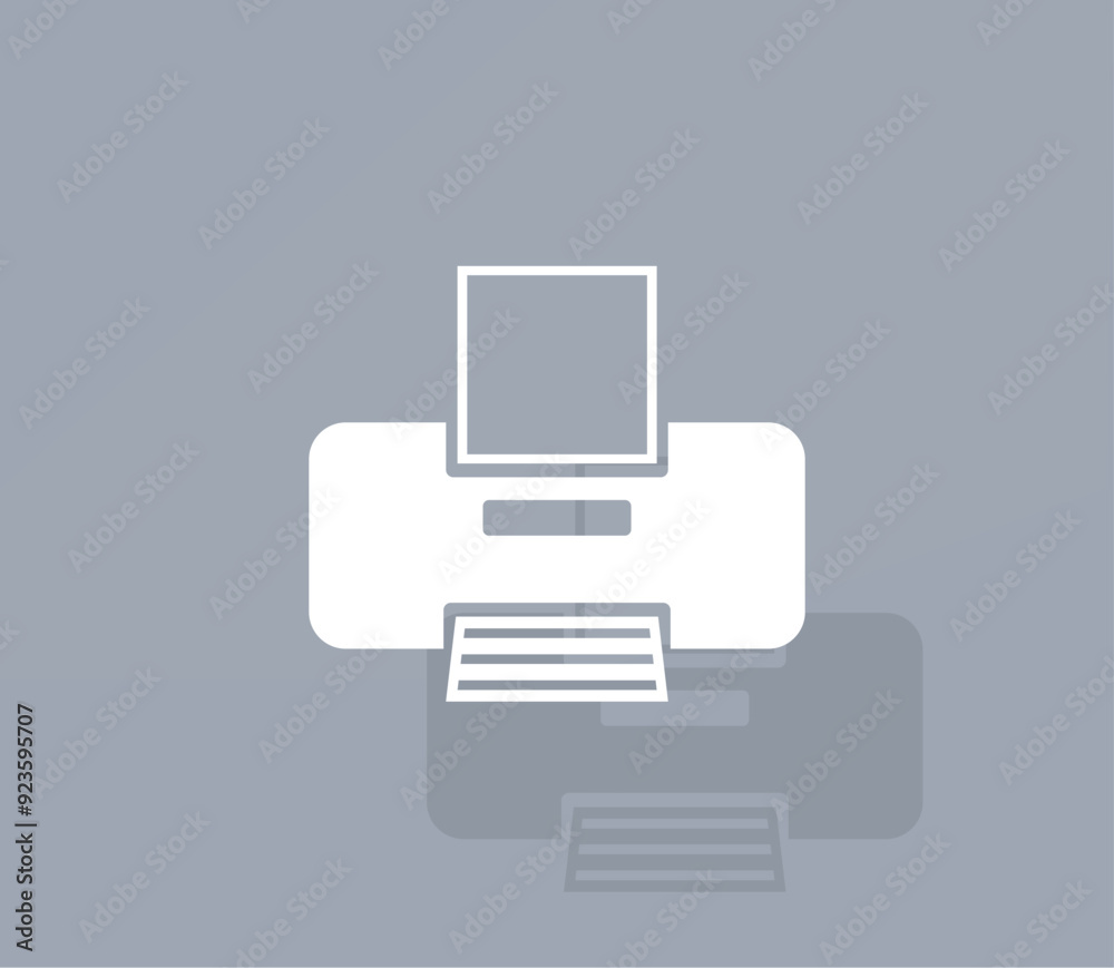 Fototapete vector icon of white color with shadow on gray background