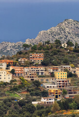 Small touristic town in the mountains. Dorgali, Sardinia, Italy