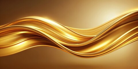 Obraz premium Abstract gold wave pattern on background, gold, abstract, background, wave, flowing, vibrant, shiny, luxurious, elegant