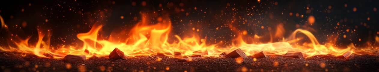 Naklejka premium Blazing Timber Elegance: A Brightly Burning Wood Fire Isolated on a Clean Background, Radiating Warmth and Serenity