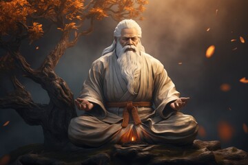 Flow of life: taoism religion, the principles of wu wei and the harmony of opposites, guiding followers to live in accordance with the natural order and achieve spiritual tranquility