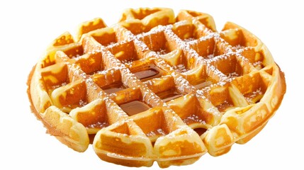 Delicious Belgian waffles isolated on transparent background.