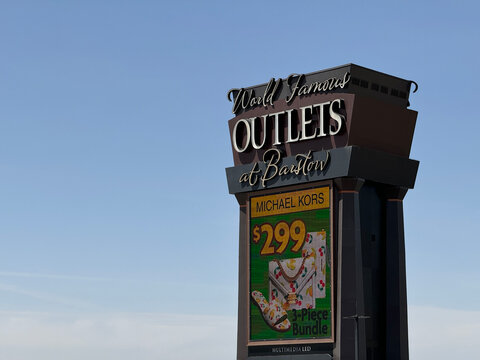 Barstow,California,USA-June 18th 2024: Outlets at Barstow logo sign