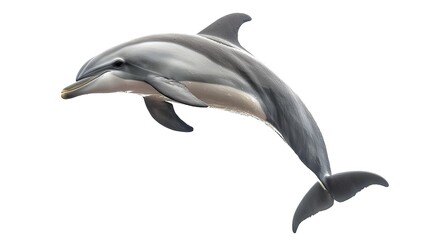 Playful Dolphin Leaping Mid-Air Showcasing Sleek Form and Joyful Nature