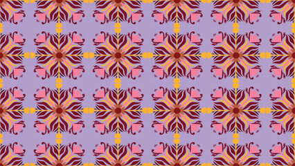 Abstract Ethnic art. Floral Demark wallpaper Seamless pattern.