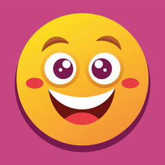 Happy expression through emoticon icon