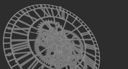 clock graphic symbol 3d illustration	
