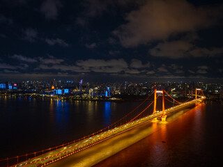 Fototapeta premium Wuhan Yingwuzhou Yangtze River Bridge scenery